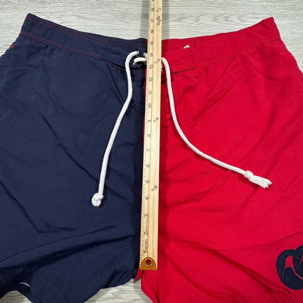 Canterbury Men's Swim Shorts Color Block Navy Red 2XL Mesh Lined Drawstring Logo